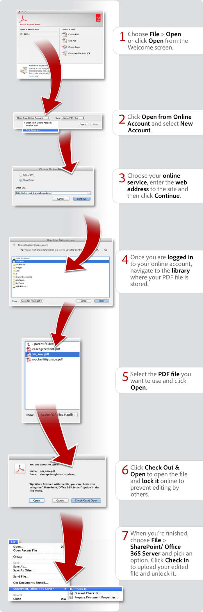How to work with Sharepoint and Office 365 in Acrobat XI