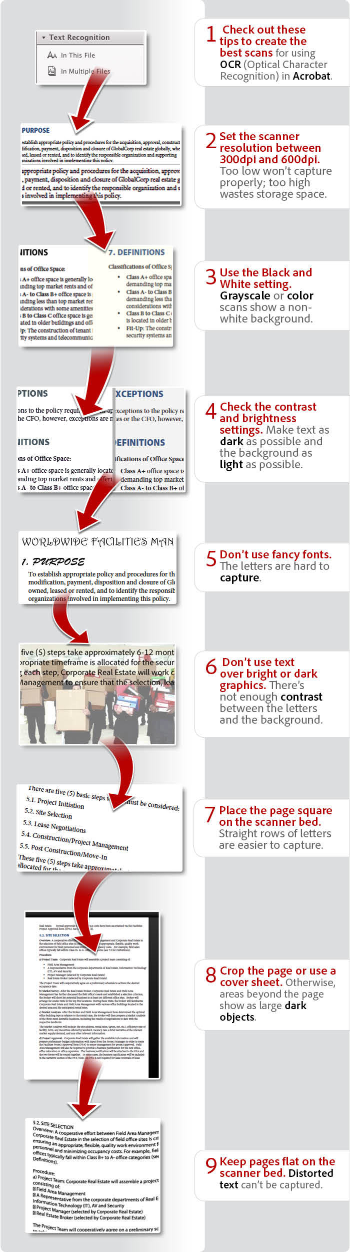 Tips for scanning PDF documents using Acrobat XI