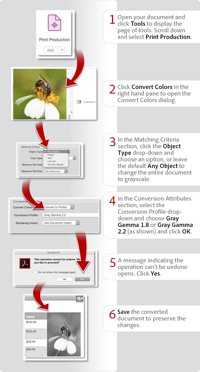 How to convert PDF files to grayscale using Acrobat DC